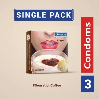 Sensation Dotted Coffee Condom 1 pack 3 pcs