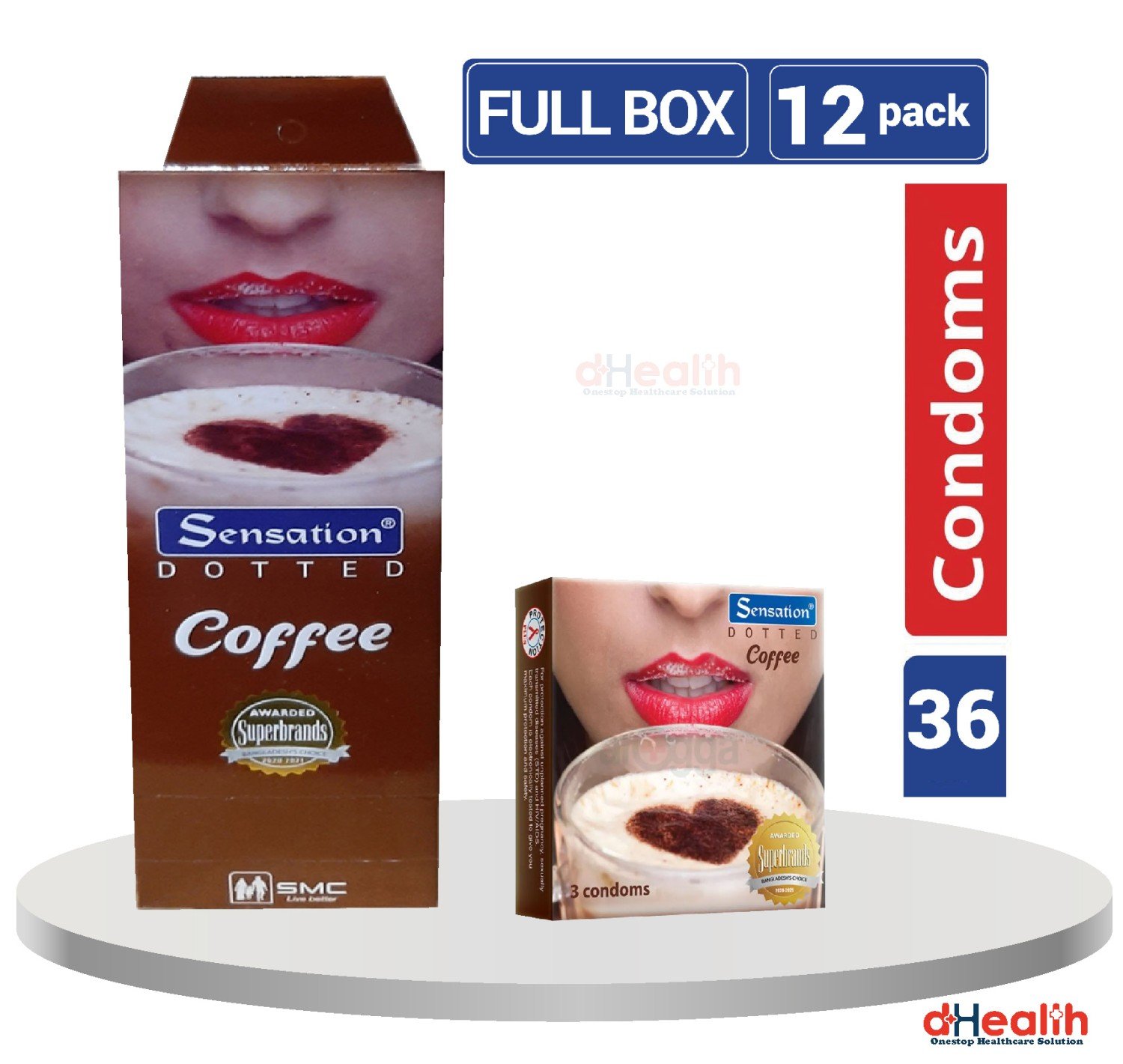 Sensation Dotted Coffee Condom 12 Pack (36 Condom)