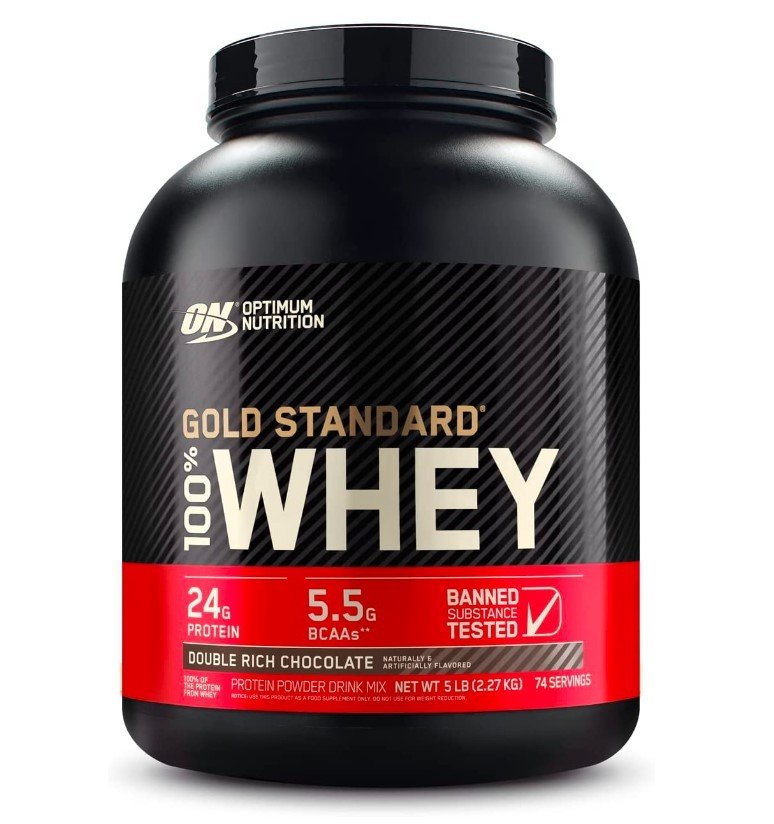 ON Gold Standard 100% Whey Protein, Double Rich Chocolate, 5lb 74 Servings 2.27kg