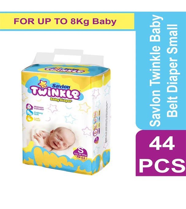 Savlon Twinkle Baby Belt Diaper S 44pcs (Upto 8kg)