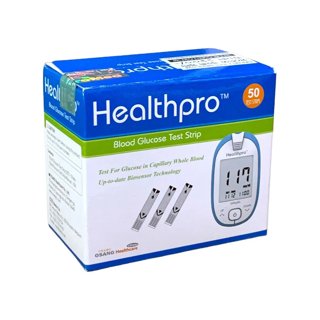 HealthPro Glucose Test Strip – 50 Pcs