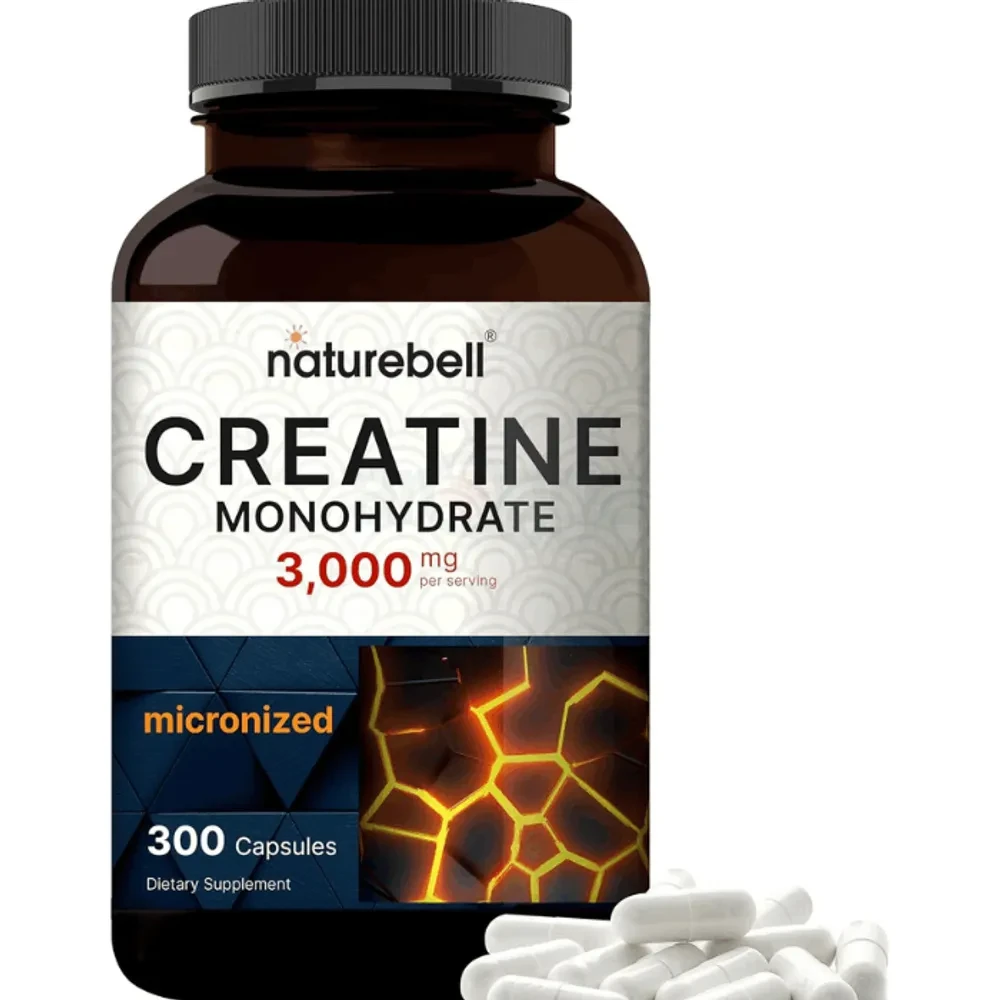 Naturebell Creatine Monohydrate 3,000mg Per Serving, 300 Capsules