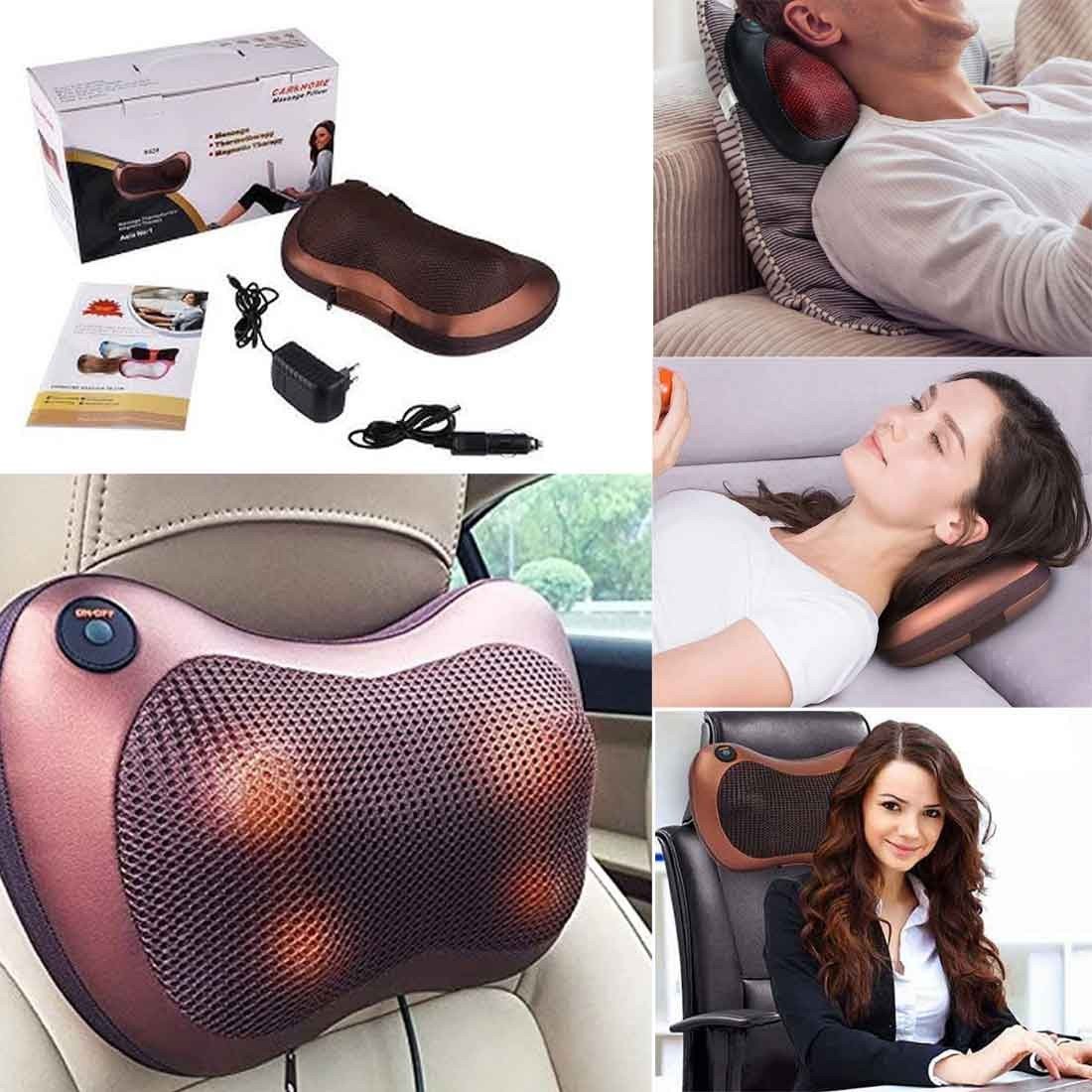 Massager With Infrared Heat For Neck Back And Body Kneading For Home Car Or Office By Massage Therapy And Home Spa Massage Pillow