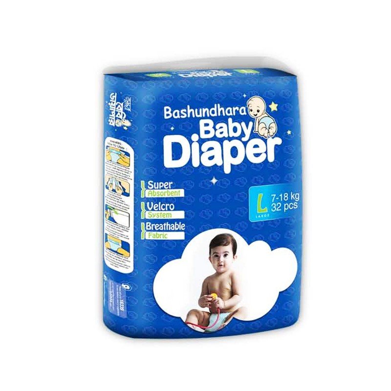 Bashundhara Baby Diaper-Standard Series (L) 32'S Pack