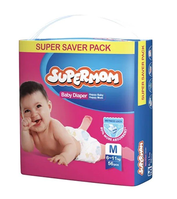 Supermom Baby Diaper Belt M 50'S Pack Diaper - (Size-M)