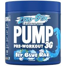 Applied Nutrition Pump Zero Pre Workout - Zero Stim, Caffeine Free, Energy & Performance (375g - 25 Servings) (ICY Blue Raz)