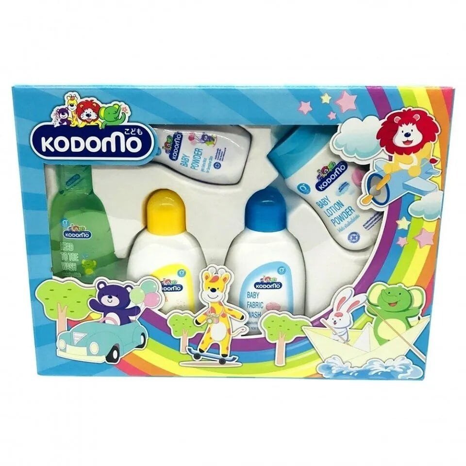 Kodomo Gift Set ( Baby Powder + Head To Toe Wash + Lotion Powder + Baby Fabric Wash + Liquid Cleanser )