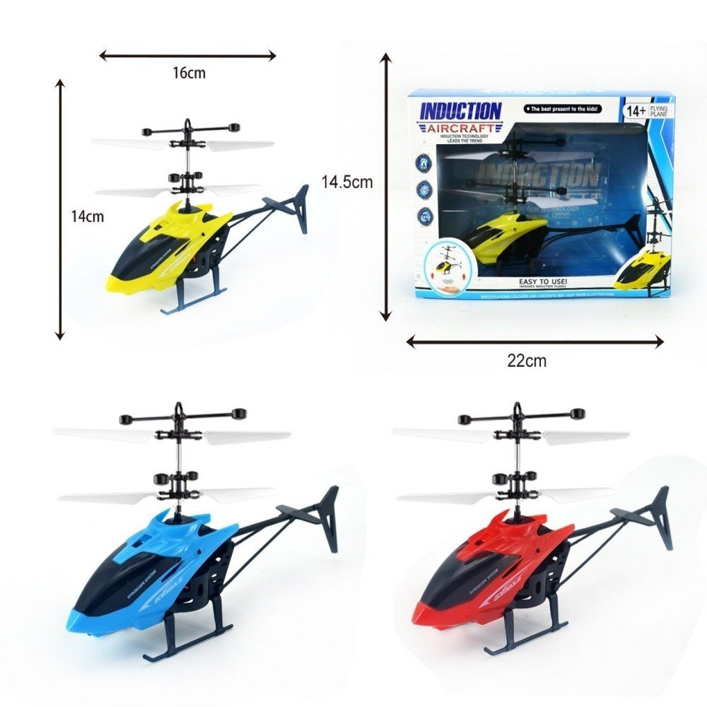 Induction Aircraft With Sensor Rechargeable Helicopter For Kids-Multicolour