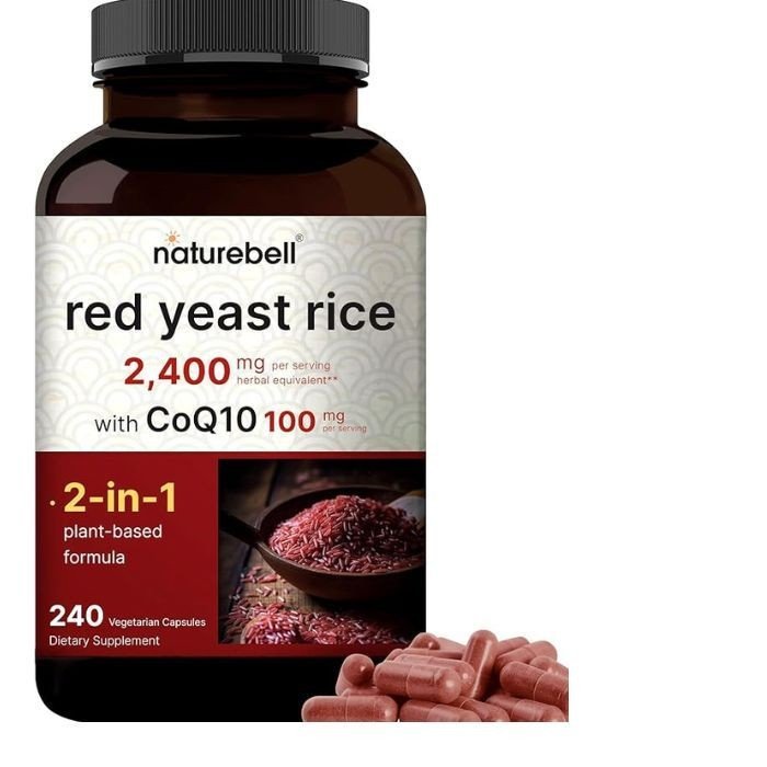 NatureBell Red Yeast Rice 2,400mg With CoQ10 100mg | 240 Veggie Capsules