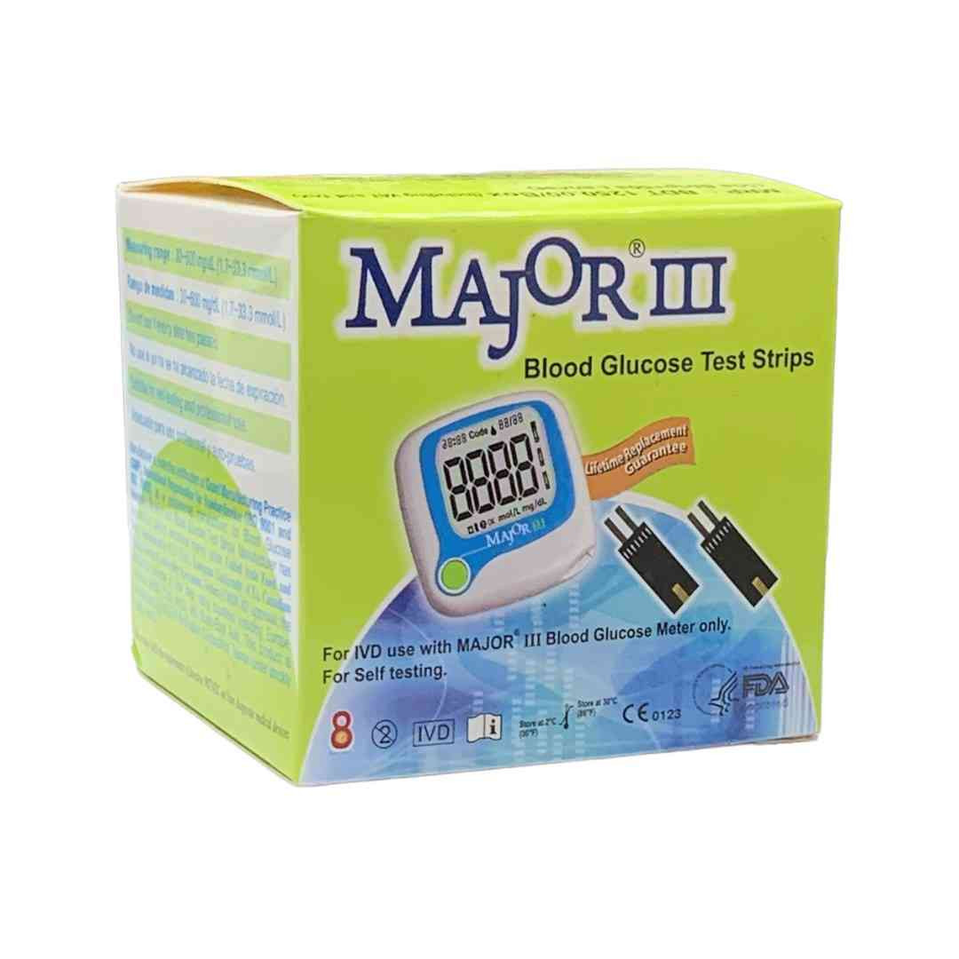 Major III Blood Glucose Test Strip - 50 Pcs