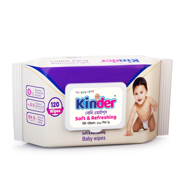 Kinder Baby Wet Wipes 120'S (Pouch)