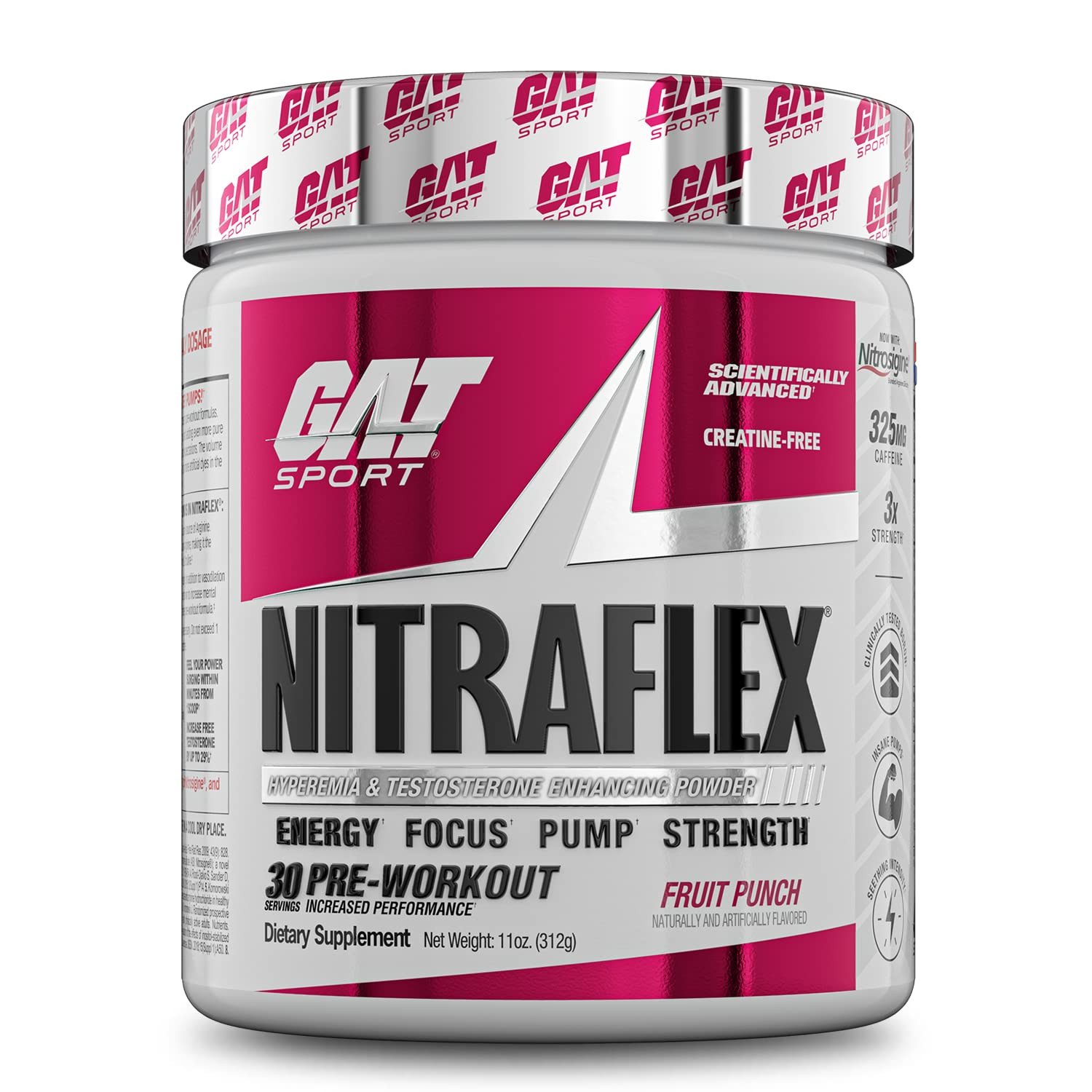 GAT Sport Nitraflex Pre-Workout, Watermelon, 30 Serving