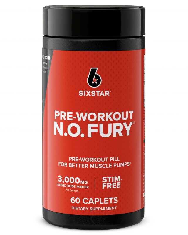 Six Star Nitric Oxide Supplement Nitric Oxide Fury Pre-Workout Pre Workout Nitric Oxide Pills For Men & Women Sports Nutrition Pre-Workout Products Nitric Oxide Pre Workout Pills, 60 Count