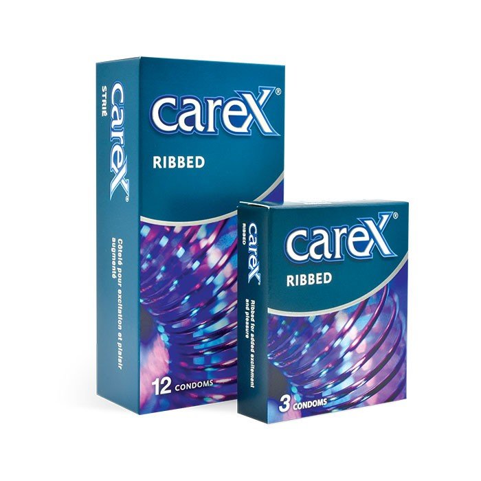 Carex Ribbed Condoms 12 Pcs