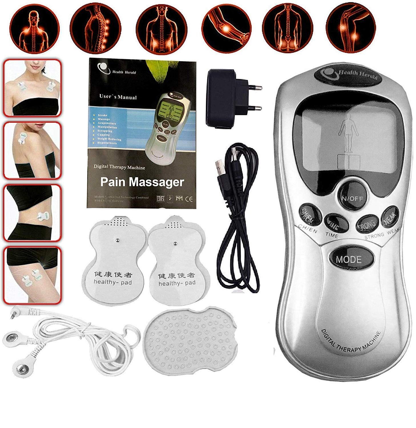 Digital Therapy Tens Machine with 4 pads (pain remover)