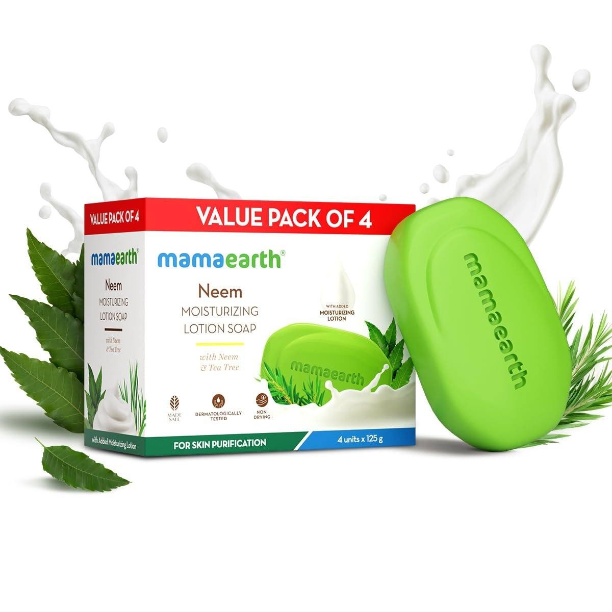 Mamaearth Neem Moisturizing Lotion Soap With Neem & Tea Tree For Skin Purification